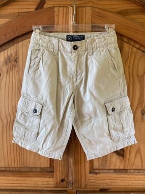 Men's American Eagle Longboard tan khaki cargo shorts size 26